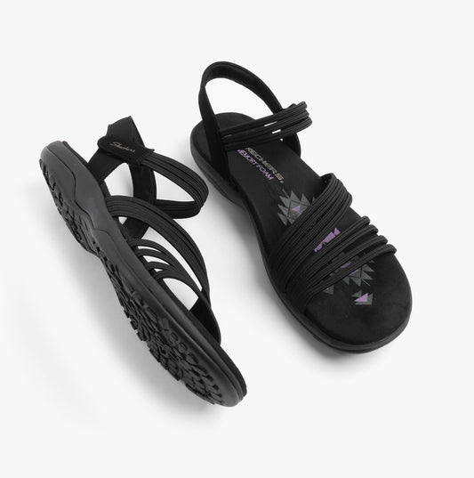 Skechers REGGAE SLIM - COFFEE RUN Womens Sandals Black
