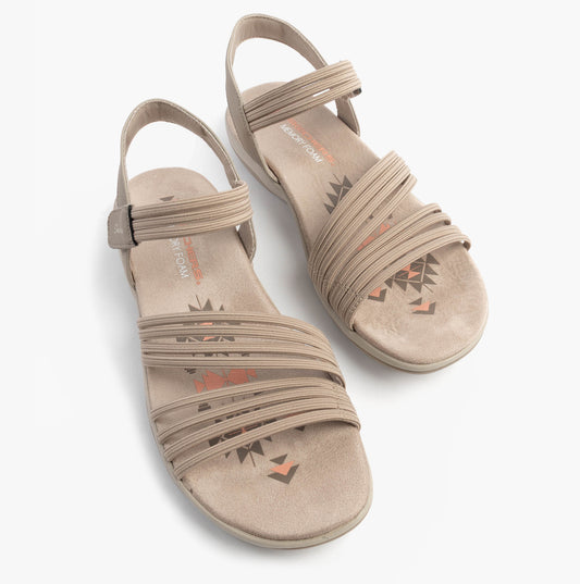 Skechers REGGAE SLIM - COFFEE RUN Womens Sandals Taupe