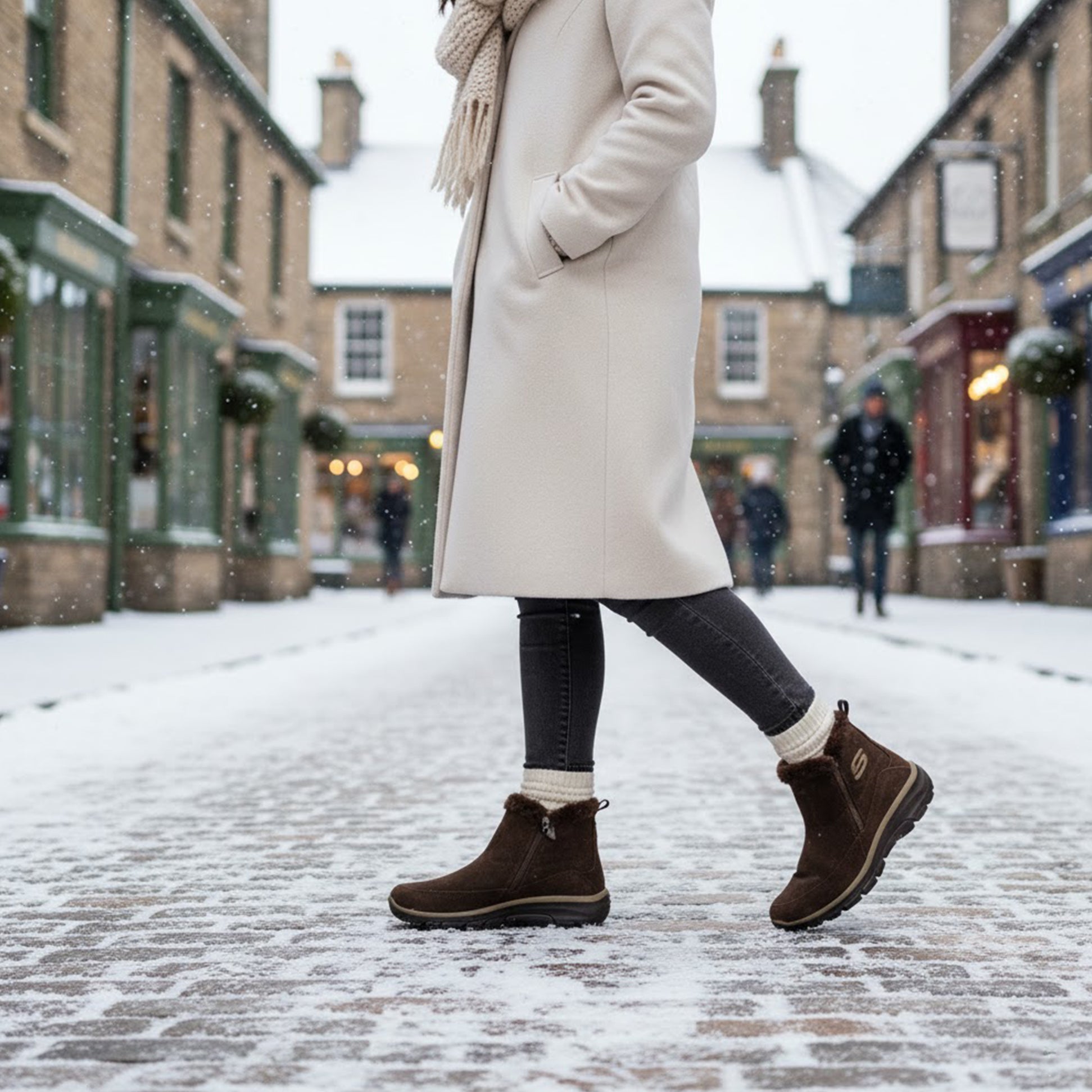 Skechers 167862/CHOC EASY GOING - COOL ZIP Womens Boots Chocolate