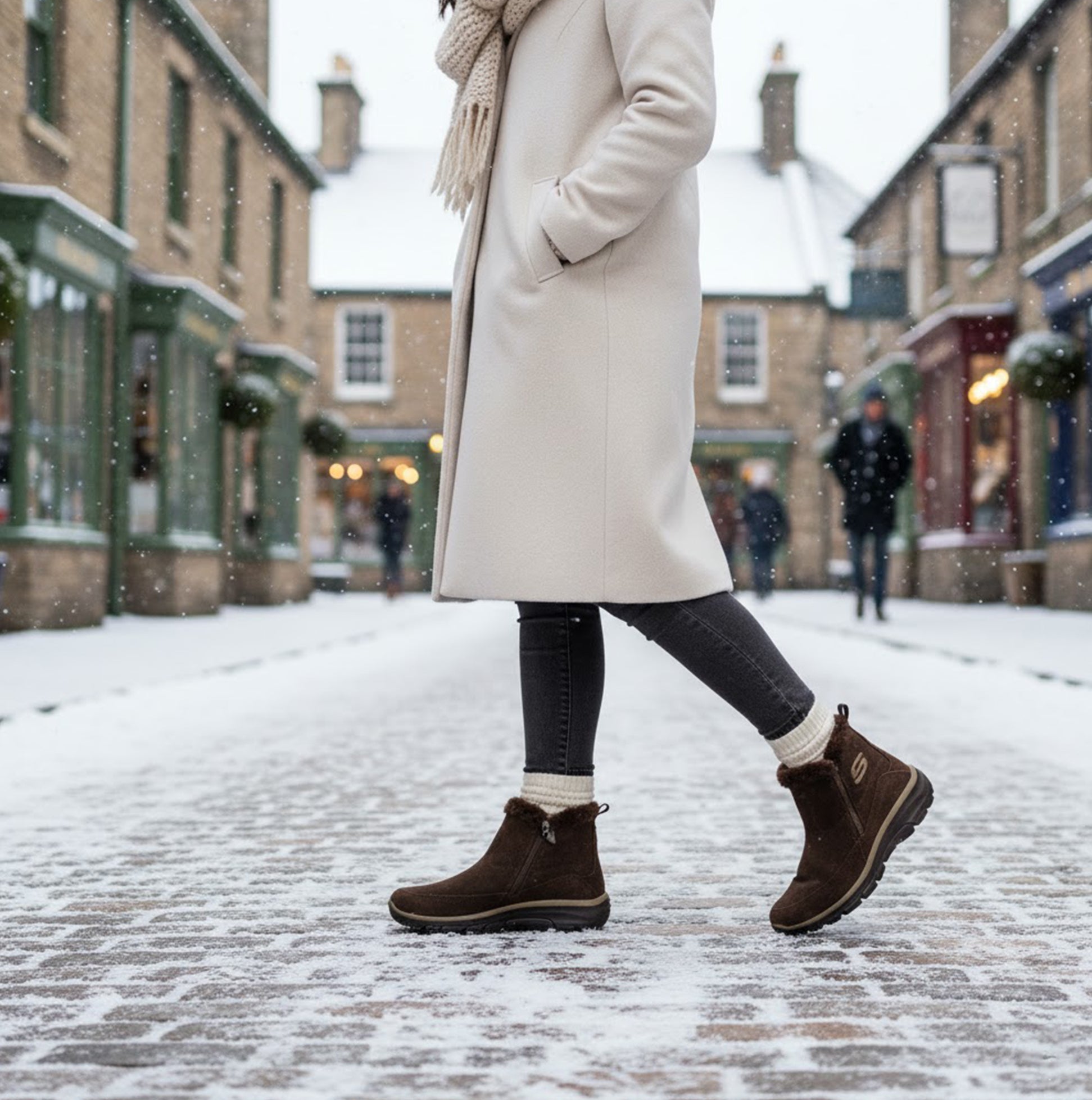 Skechers 167862/CHOC EASY GOING - COOL ZIP Womens Boots Chocolate