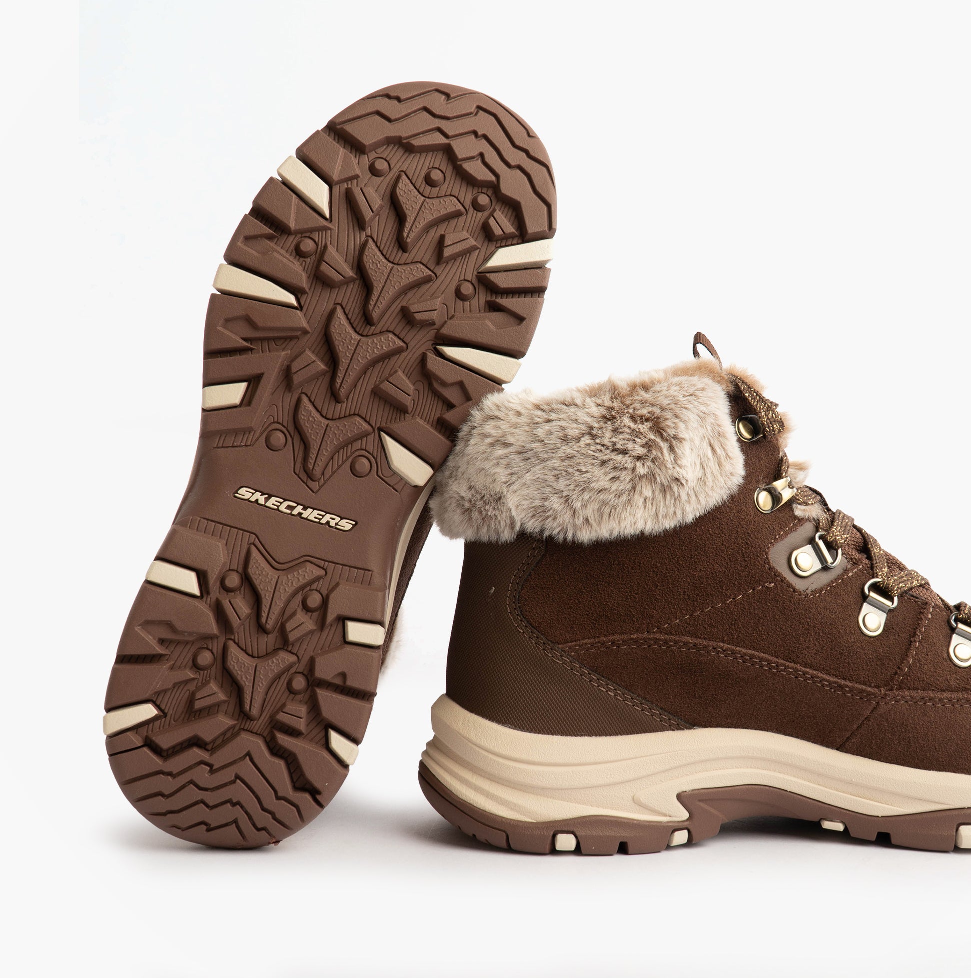 Skechers TREGO - SNOW WORRIES Womens Boots Chocolate