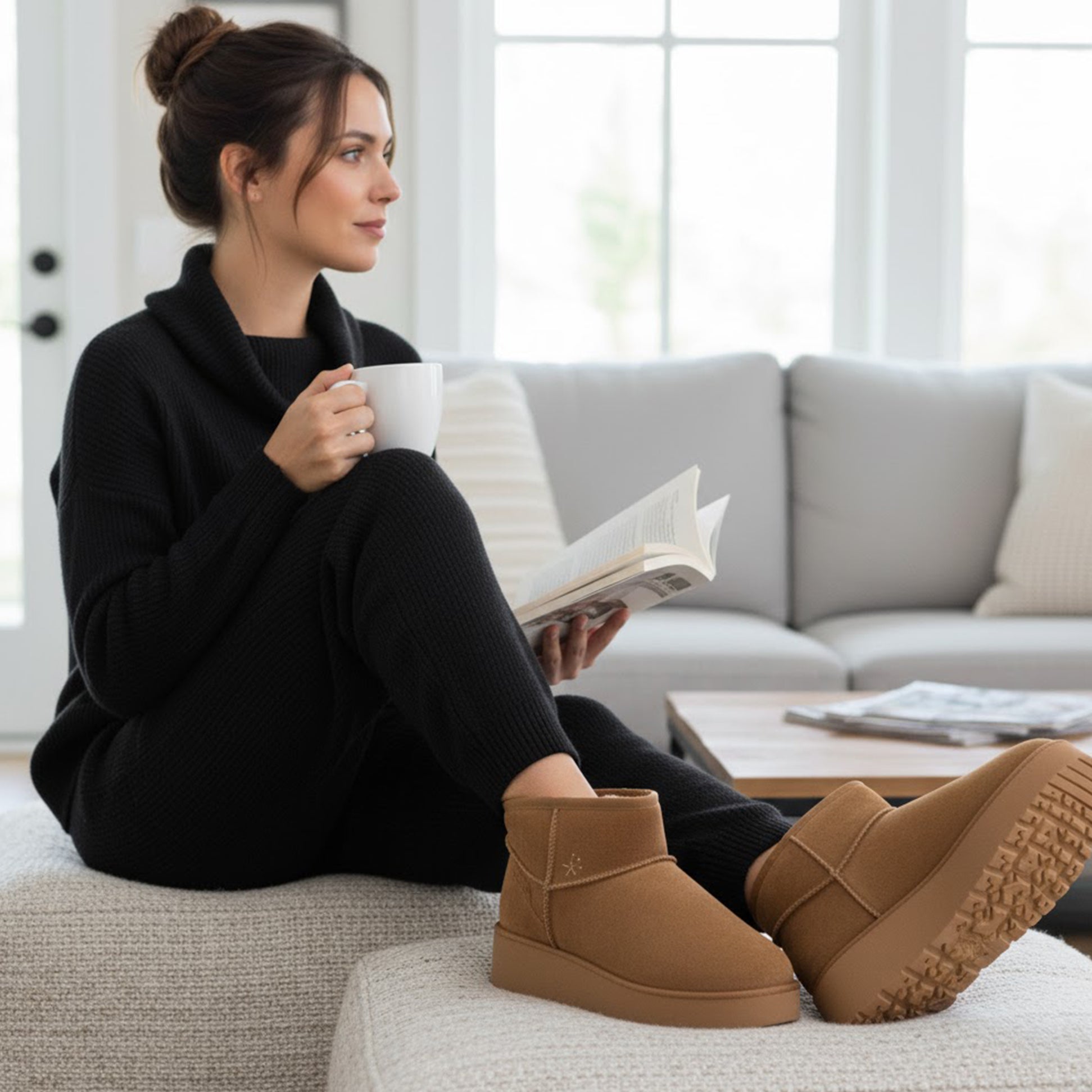 Skechers KEEP COZY Womens Boots Chestnut