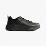 Skechers MAX CUSHIONING ELITE SR-FILCH Mens Workwear Trainers Black, side view, featuring leather upper and slip-resistant sole.