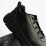 Side view of Skechers MAX CUSHIONING ELITE SR-FILCH Mens Workwear Trainers Black with lace-up closure and slip-resistant sole.