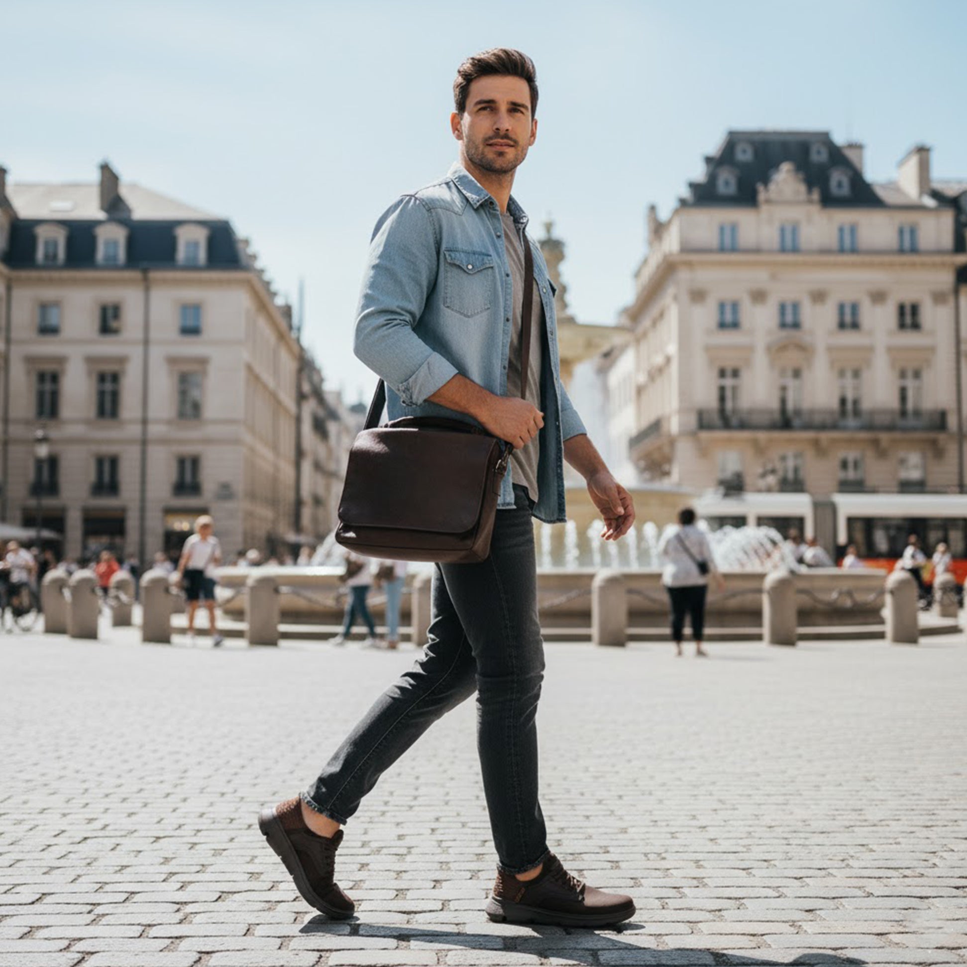 Skechers 205046/CHOC GARZA-GERVIN Mens Casual Trainers Chocolate