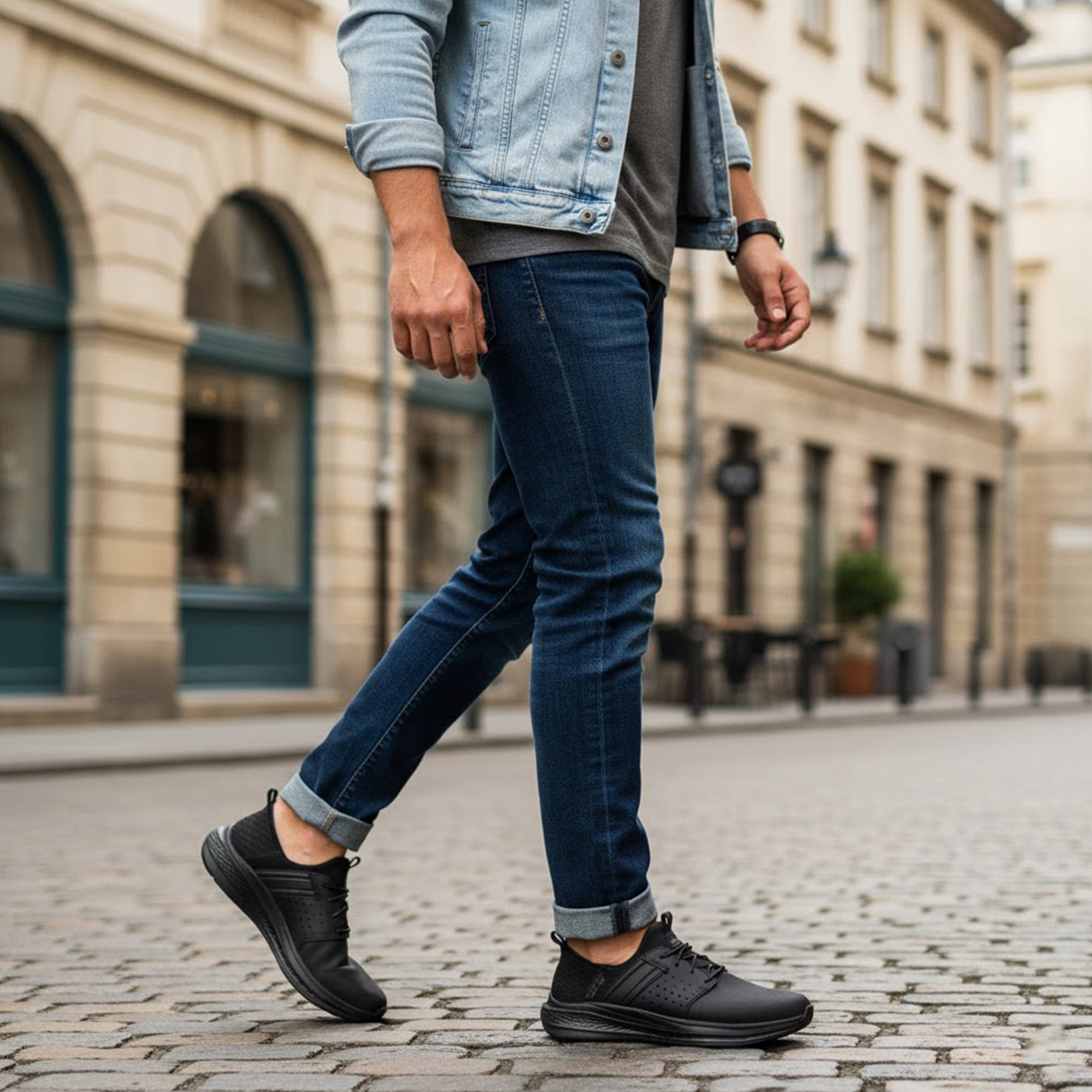 Skechers 210828/BBK SLADE - ZACHARY Mens Trainers Black