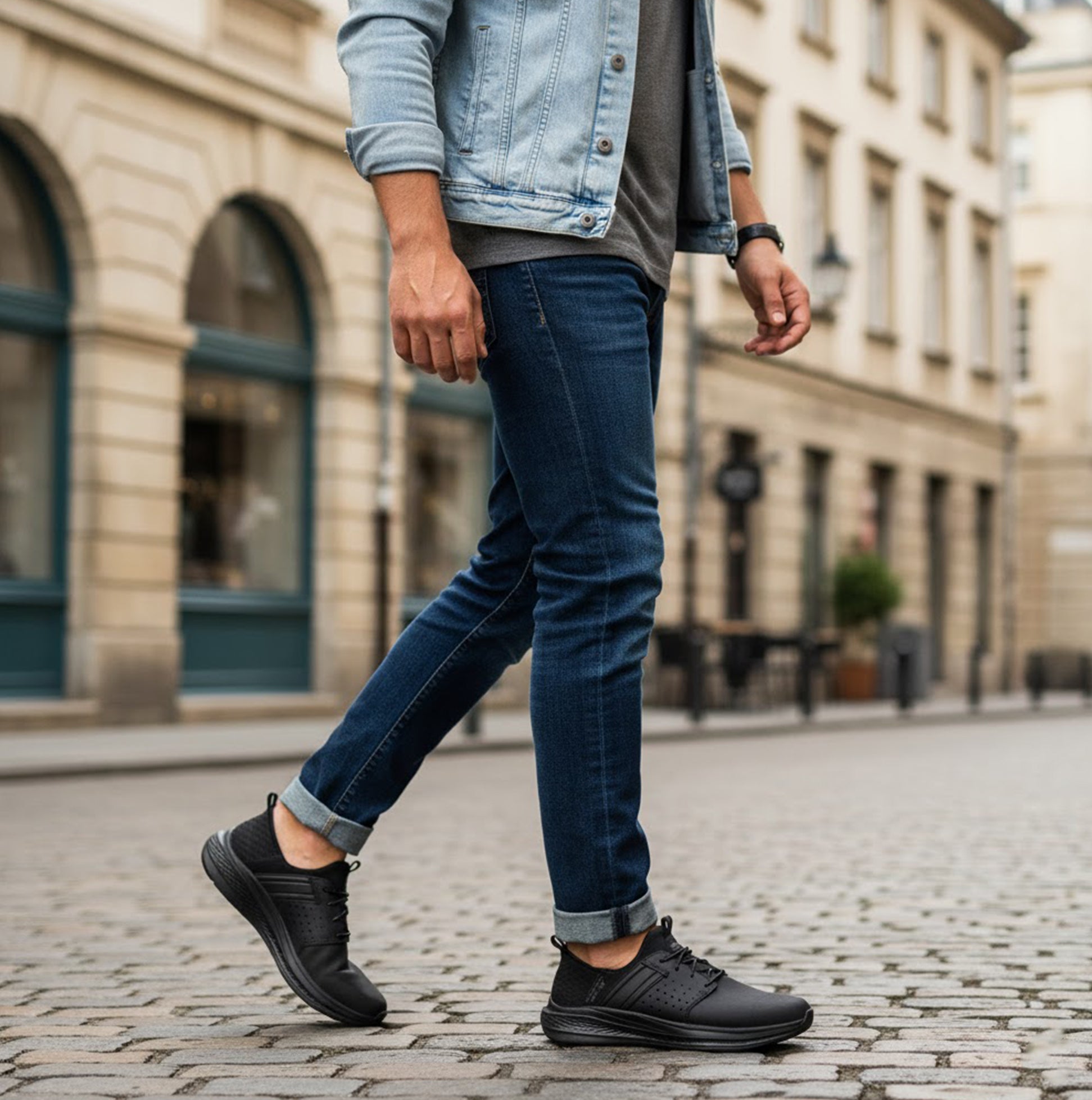 Skechers 210828/BBK SLADE - ZACHARY Mens Trainers Black