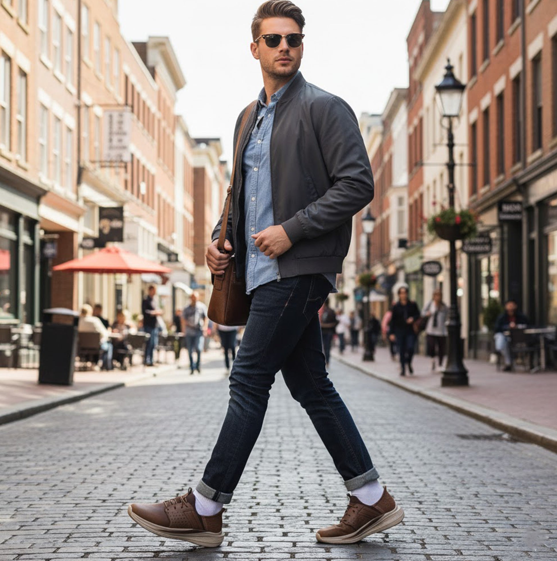 Skechers 210828/CDB SLADE - ZACHARY Mens Trainers Dark Brown