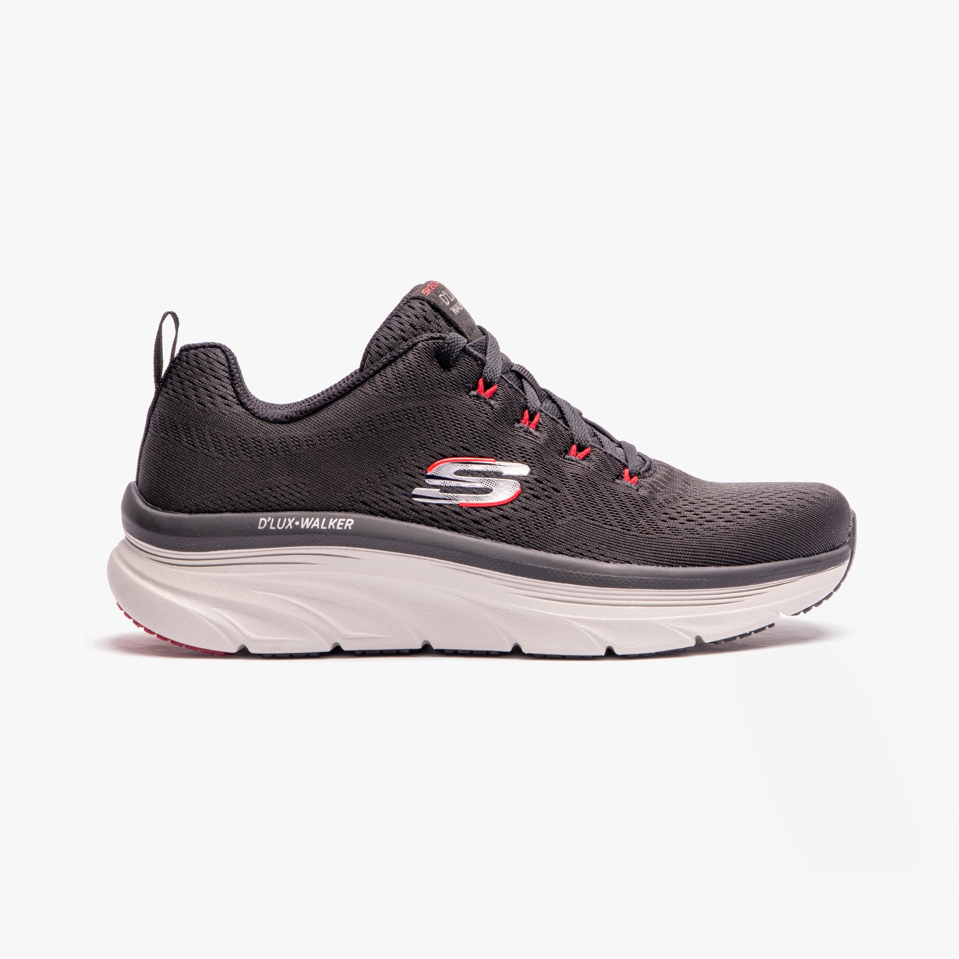 Skechers 232364/BKRD D'LUX WALKER - MEERNO Mens Trainers Black/Red