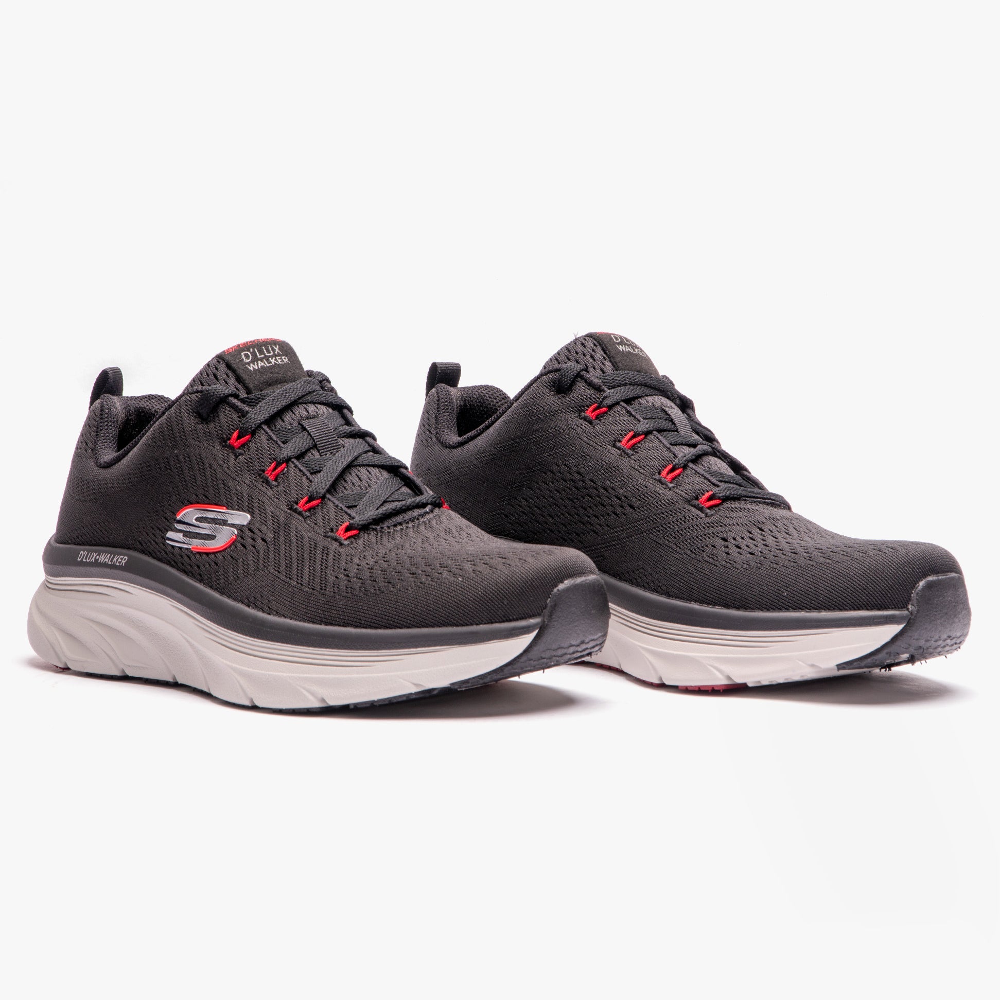 Skechers 232364/BKRD D'LUX WALKER - MEERNO Mens Trainers Black/Red