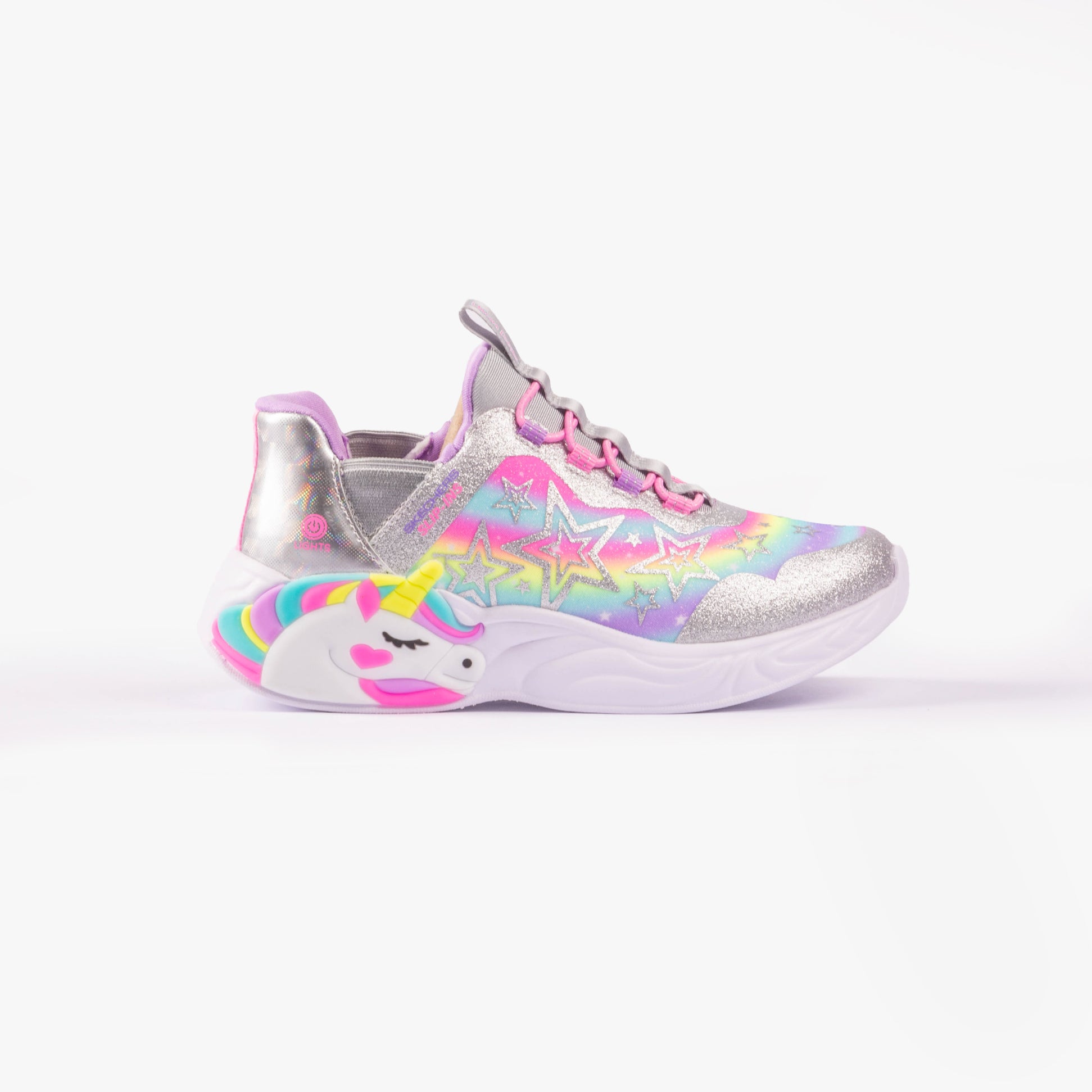 Skechers 302296L/SMLT UNICORN DREAMS - STARRY LITE Girls Trainers Silver Multi