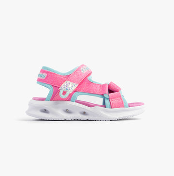 Skechers S-LIGHTS: SOLA GLOW Girls Sandals Hot Pink/Aqua