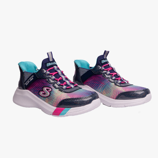 Skechers DREAMY LITES COLORFUL PRISM Girls Trainers Navy/Multi