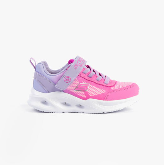 Skechers SKECHERS SOLA GLOW - OMBRE DELUXE Girls Trainers Lavender/Pink