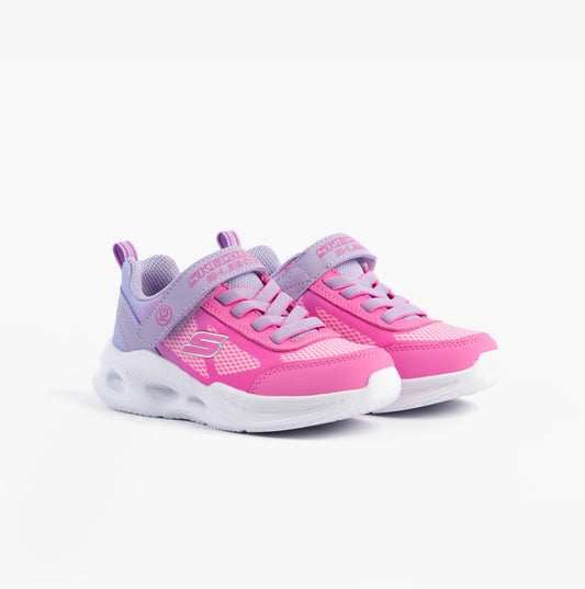 Skechers SKECHERS SOLA GLOW - OMBRE DELUXE Girls Trainers Lavender/Pink