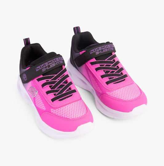Skechers 303714L/BKHP SKECHERS SOLA GLOW - OMBRE DE Girls Trainers Black/Hotpink