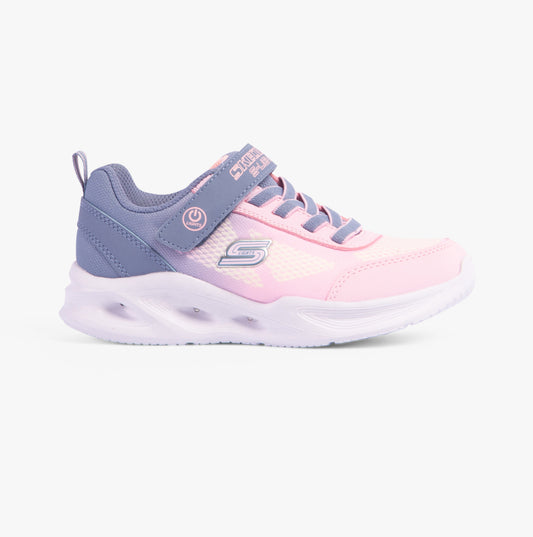 Skechers 303714L/GYLP SKECHERS SOLA GLOW - OMBRE DE Girls Trainers Gray/Light Pink