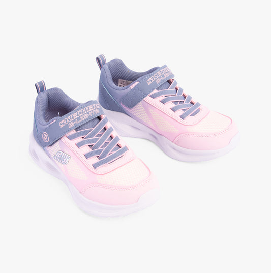 Skechers 303714L/GYLP SKECHERS SOLA GLOW - OMBRE DE Girls Trainers Gray/Light Pink