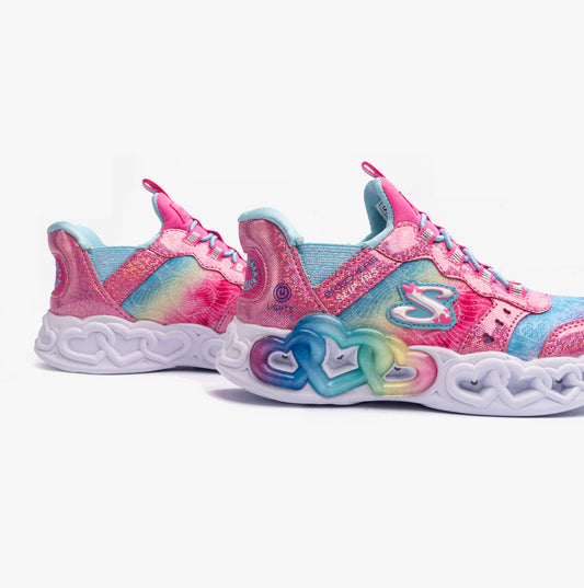 Skechers 303755L/PKMT INFINITE HEART LIGHTS - COLOR LOVIN Girls Trainers Pink