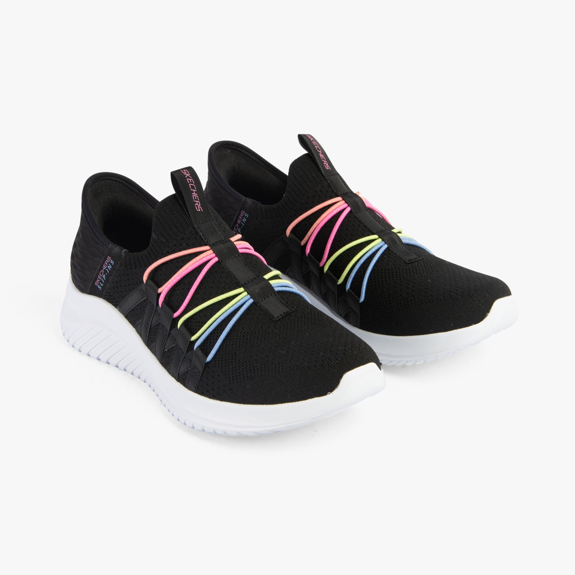 Skechers 303824L/BKMT ULTRA FLEX 3.0 - BUNGEE FUN Girls Trainers Black/Multi