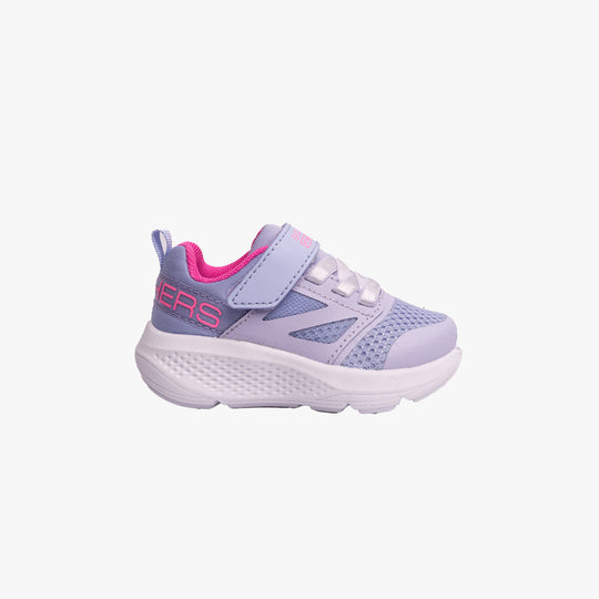 Skechers GO RUN ELEVATE UP STEP Girls Trainers Lavender/Hot Pink