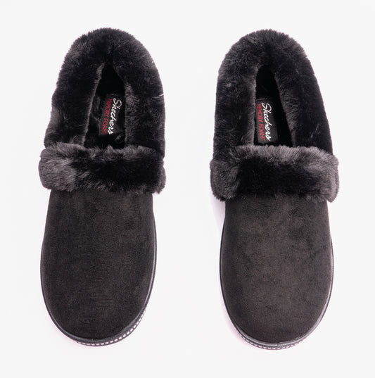 Skechers 32777/BBK COZY CAMPFIRE TEAM TOASTY Womens Full Slippers Black