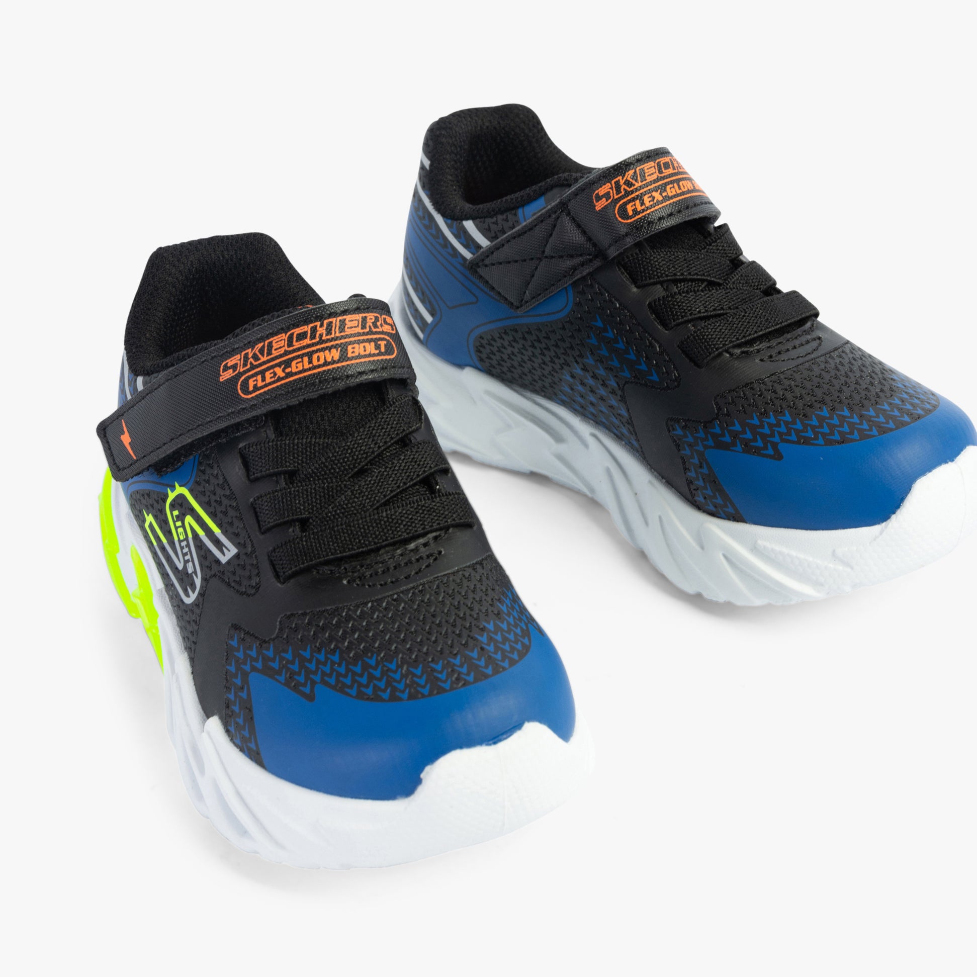 Skechers 400138N/BKBL FLEX-GLOW BOLT Boys Trainers Black/Blue