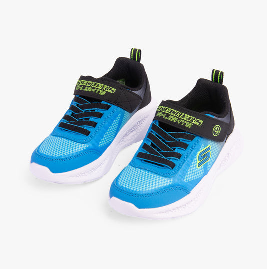 Skechers 401495L/BKBL SKECHERS METEOR-LIGHTS-KRENDO Boys Trainers Black/Blue