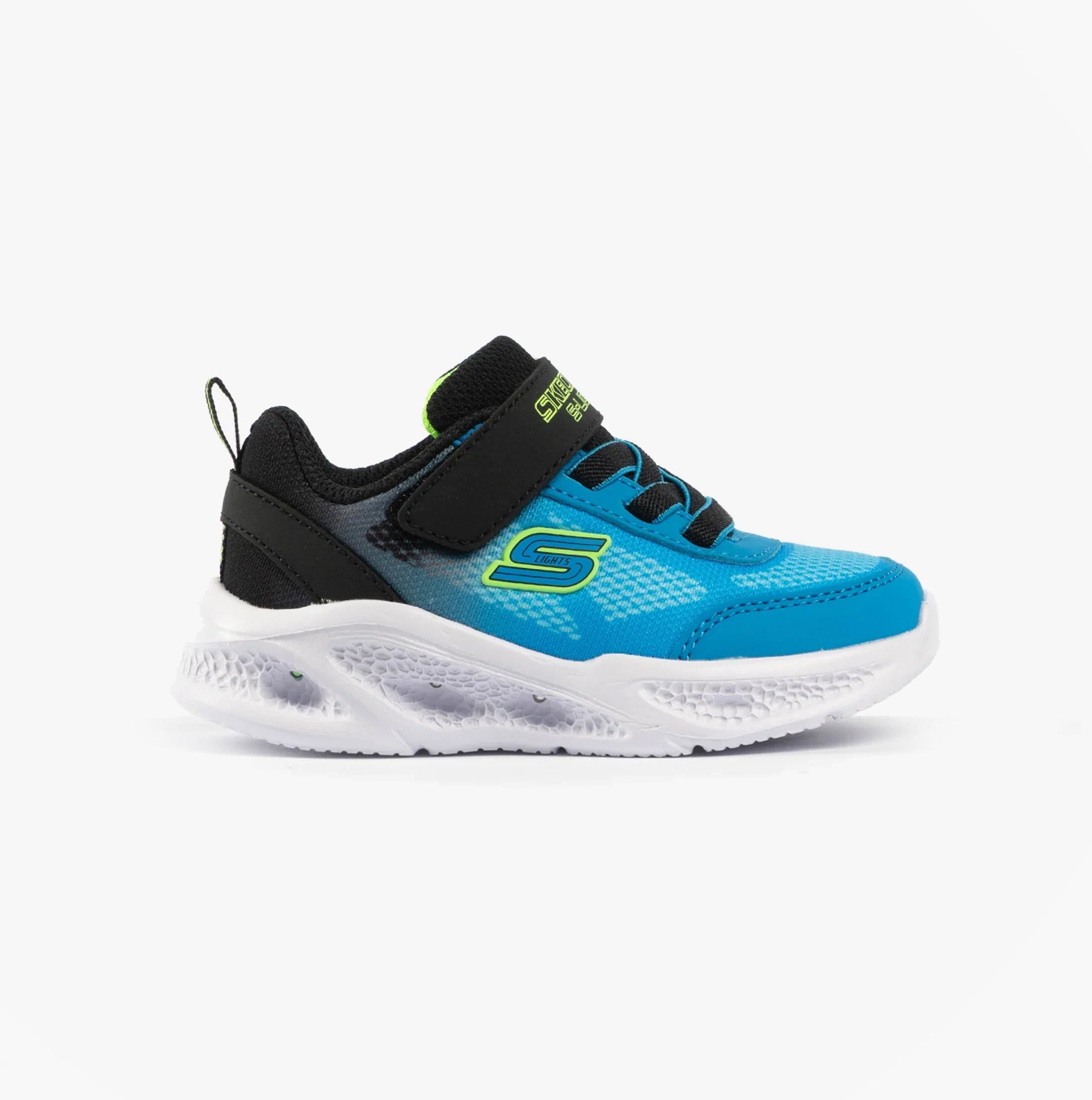 Skechers 401495N/BKBL METEOR-LIGHTS-KRENDO Boys Trainers Black Blue