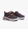 Skechers 401675N/CCOR SKECHERS METEOR-LIGHTS Boys Trainers Charcoal/Orange