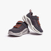 Skechers 401675N/CCOR SKECHERS METEOR-LIGHTS Boys Trainers Charcoal/Orange