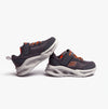 Skechers 401675N/CCOR SKECHERS METEOR-LIGHTS Boys Trainers Charcoal/Orange
