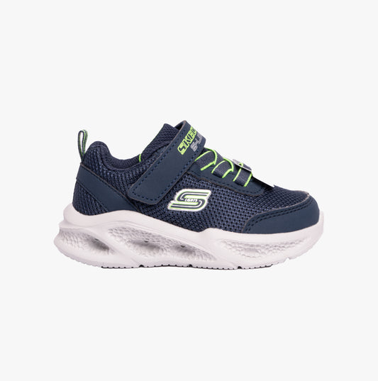 Skechers 401675N/NVLM SKECHERS METEOR-LIGHTS Boys Trainers Navy/Lime