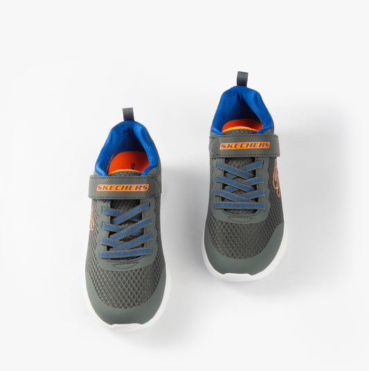 Skechers MICROSPEC MAX - VAPTIX Boys Trainers Charcoal/Blue
