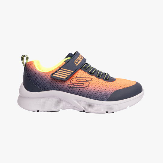 Skechers MICROSPEC ZORVA Boys Trainers Orange/Navy