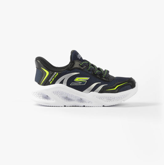 Skechers METEOR-LIGHTS-BRISK-BEAMS Boys Trainers Navy/Black