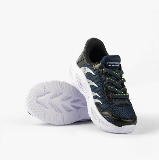Skechers METEOR-LIGHTS-BRISK-BEAMS Boys Trainers Navy/Black