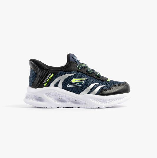 Skechers METEOR-LIGHTS-BRISK-BEAMS Boys Trainers Navy/Black