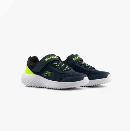 Skechers BOUNDER - TREKZIC Boys Trainers Navy/Lime