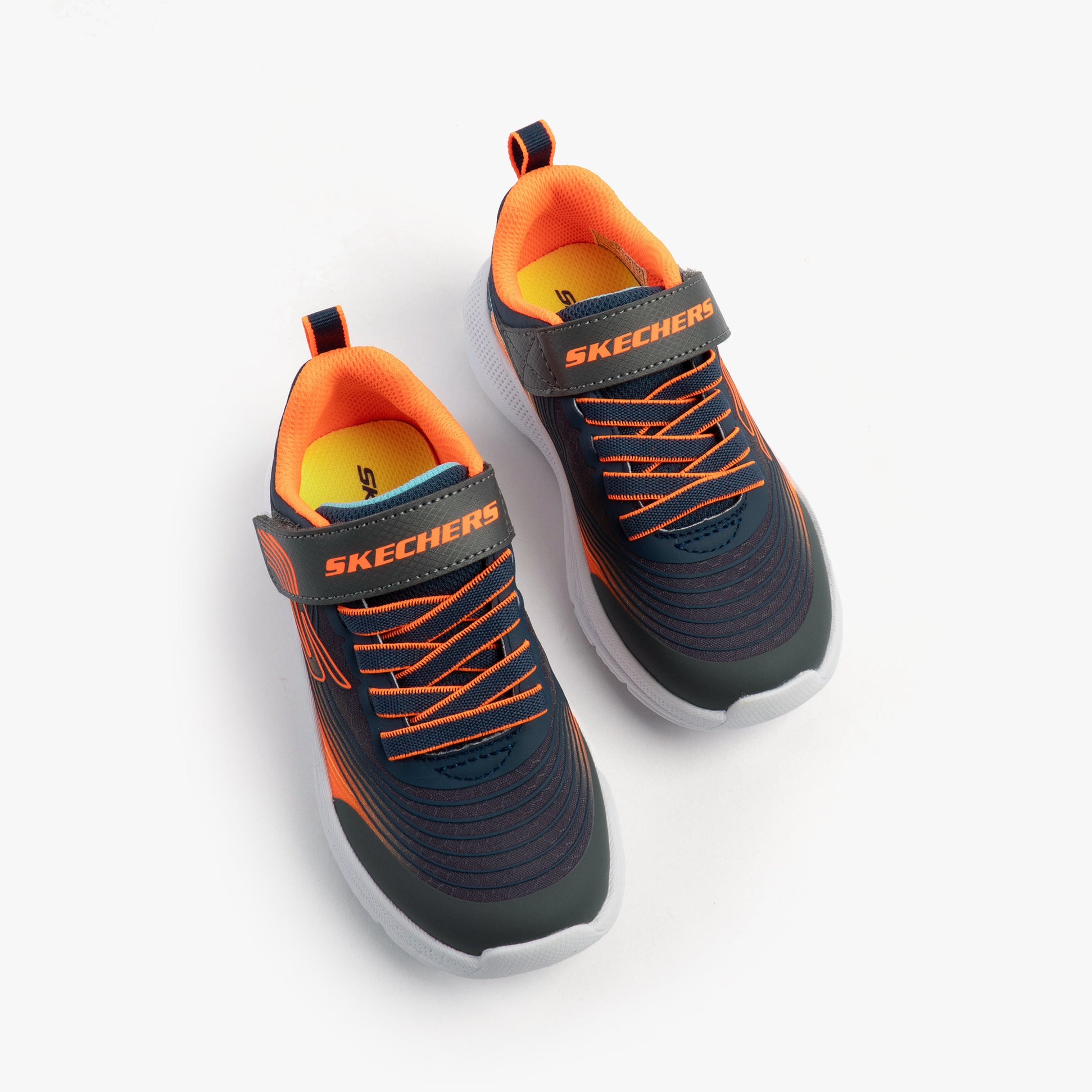 Skechers 403926L/NVOR MICROSPEC ADVANCE Boys Trainers Navy/Orange