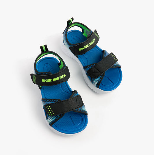 Skechers MICROSPEC - SPLASH Boys Sandals Black/Lime
