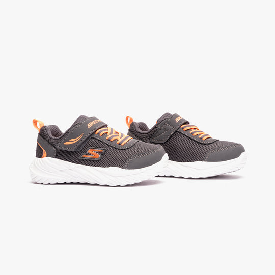 Skechers NITRO SPRINT-ROWZER Boys Trainers Charcoal/Orange