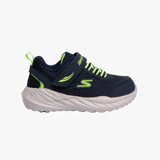 Skechers NITRO SPRINT-ROWZER Boys Trainers Navy/Lime