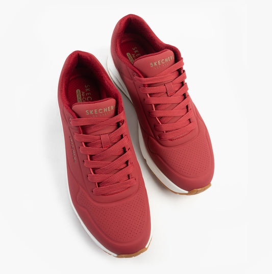 Skechers UNO - STAND ON AIR Mens Trainers Dark Red