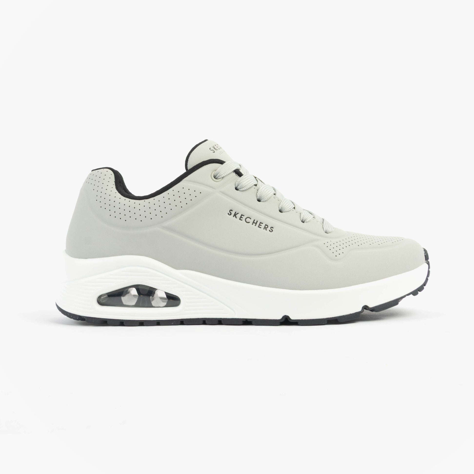 Skechers 52458/LGBK UNO - STAND ON AIR Mens Trainers Light Grey/Black