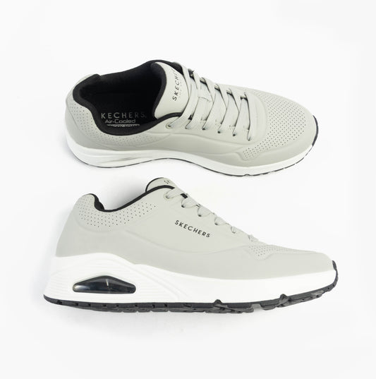 Skechers UNO - STAND ON AIR Mens Trainers Light Grey/Black