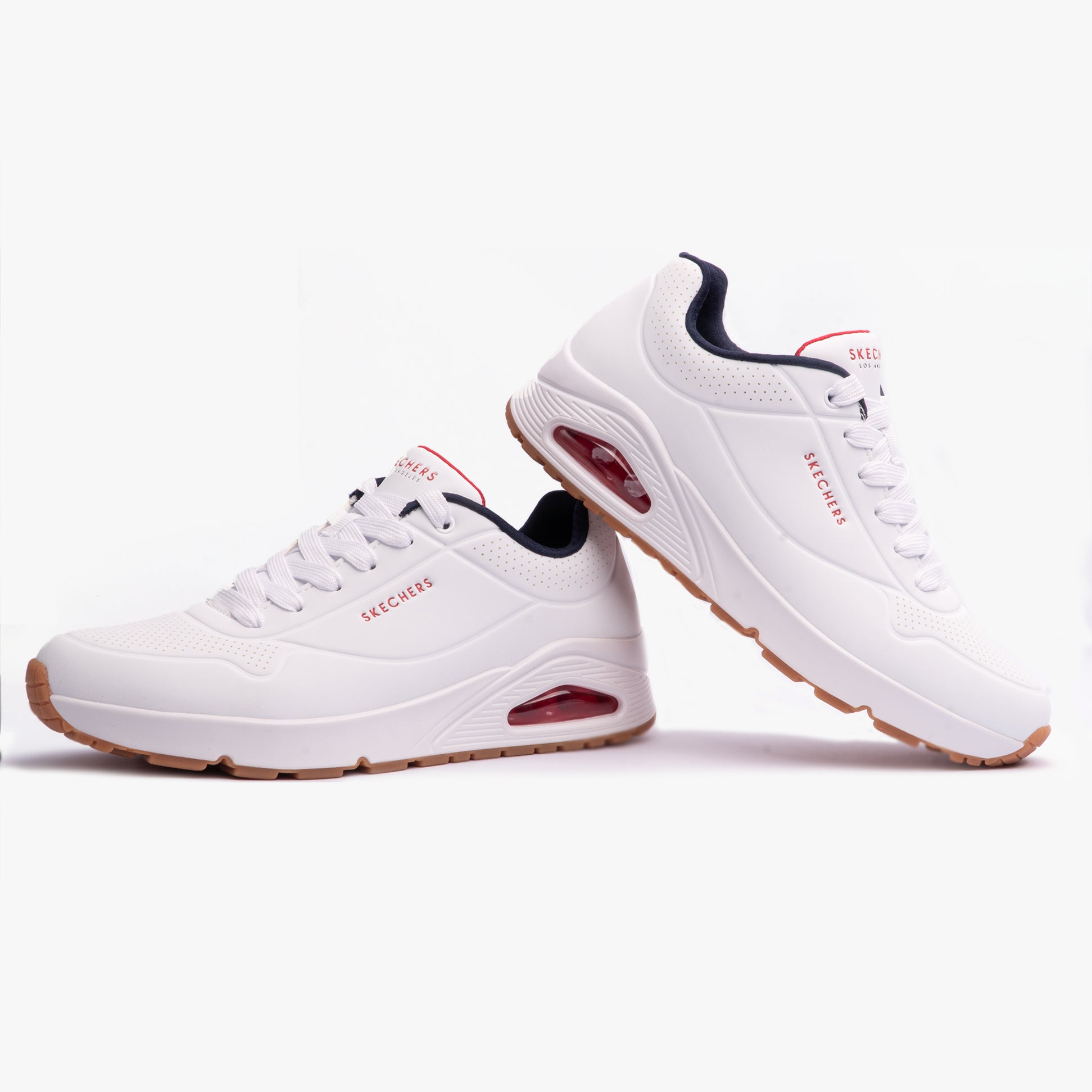 Skechers 52458/WNVR UNO - STAND ON AIR Mens Trainers White/Red