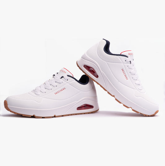 Skechers 52458/WNVR UNO - STAND ON AIR Mens Trainers White/Red