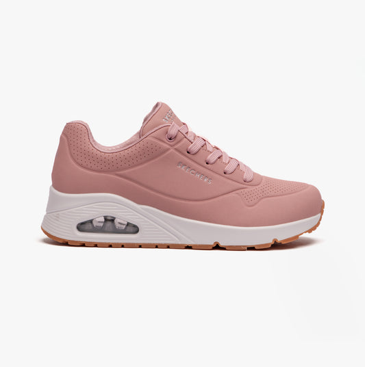 Skechers 73690/BLSH UNO Womens Lace-Up Trainers Blush