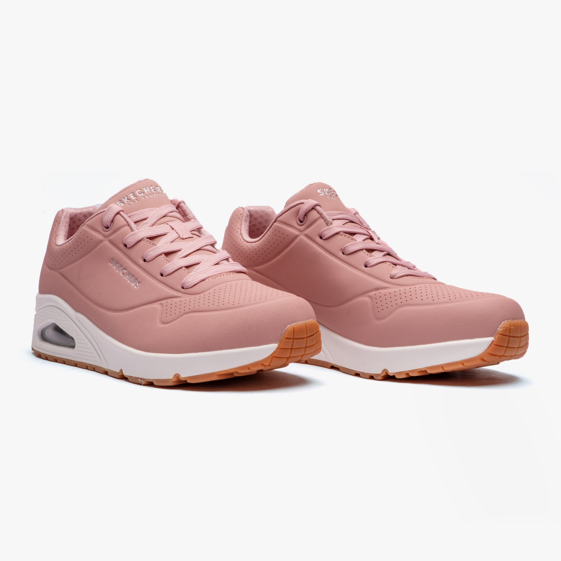 Skechers 73690/BLSH UNO Womens Lace-Up Trainers Blush